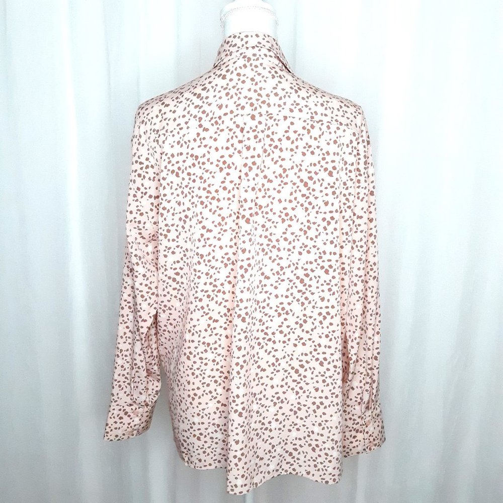 Astr The Label Peach Button Down Blouse Cheetah P… - image 5